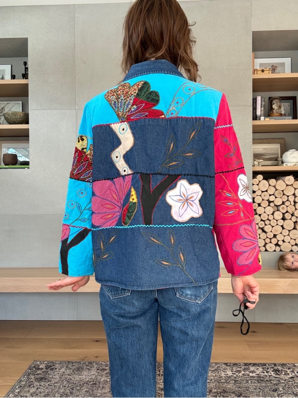 Vintage patchwork embroidered mixed media Jacket small - Picture 5 of 17